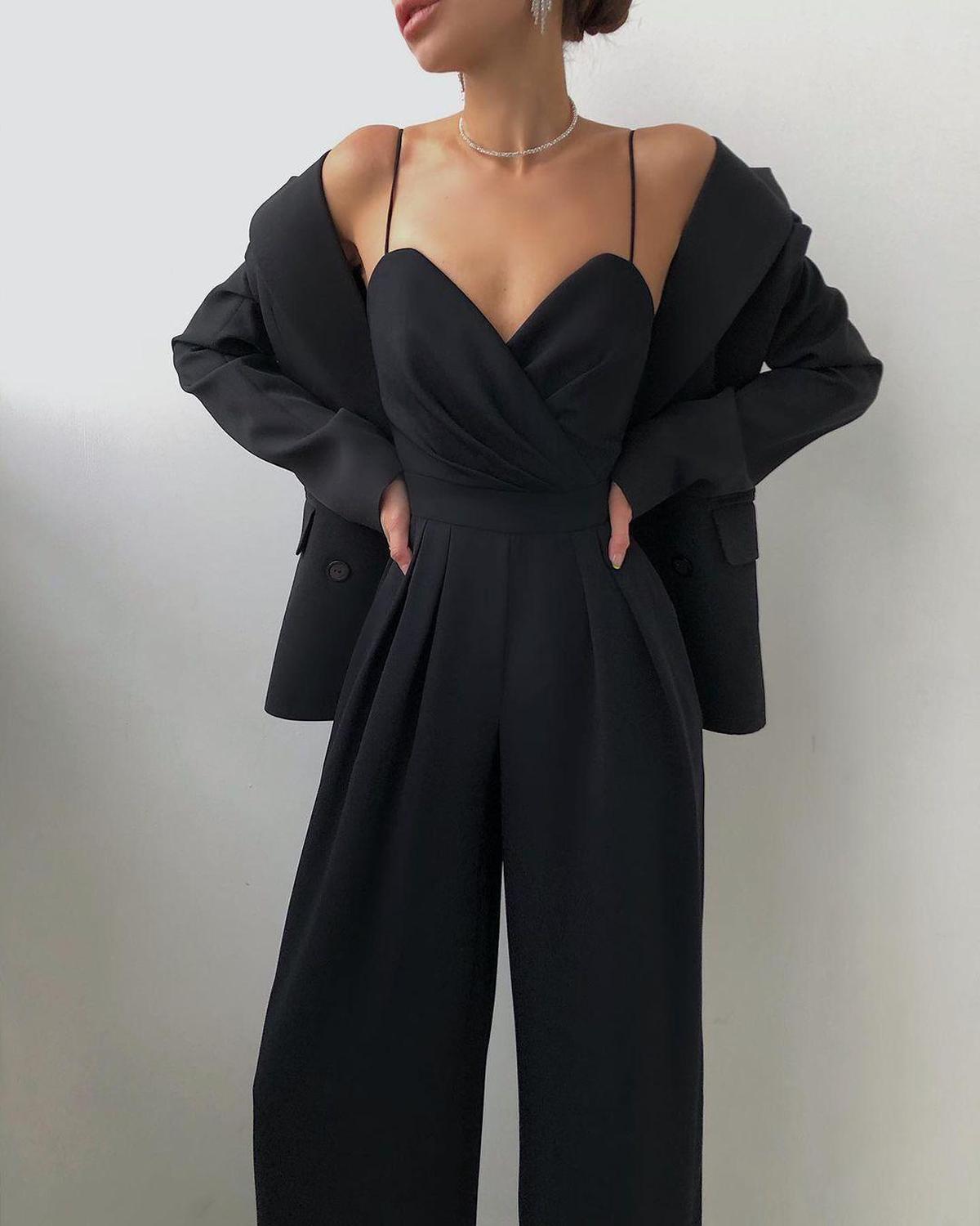 Dames Hoge Taille Spaghettiband Jumpsuit - Harlett