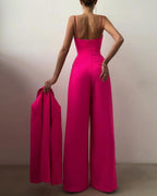 Dames Hoge Taille Spaghettiband Jumpsuit - Harlett