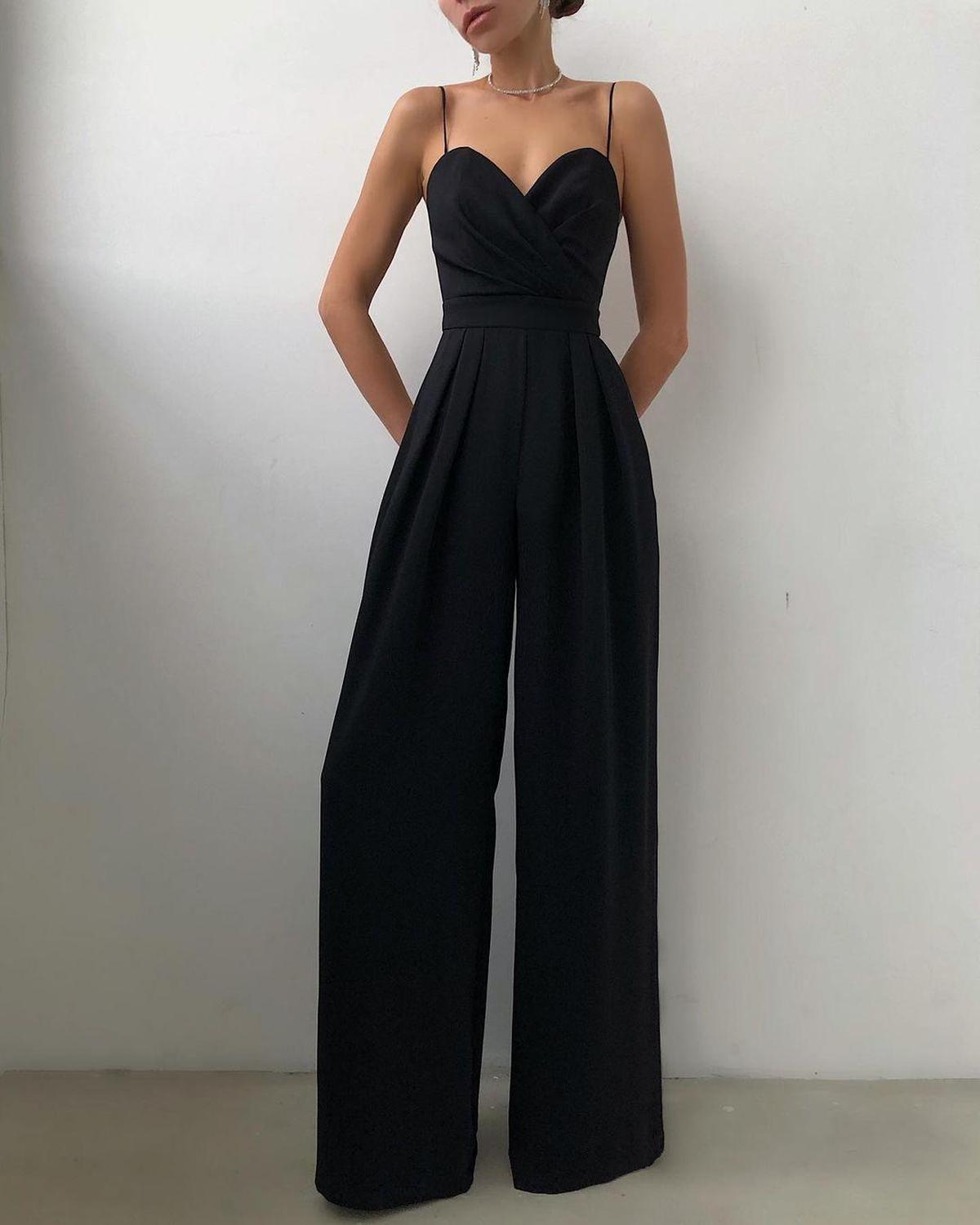 Dames Hoge Taille Spaghettiband Jumpsuit - Harlett