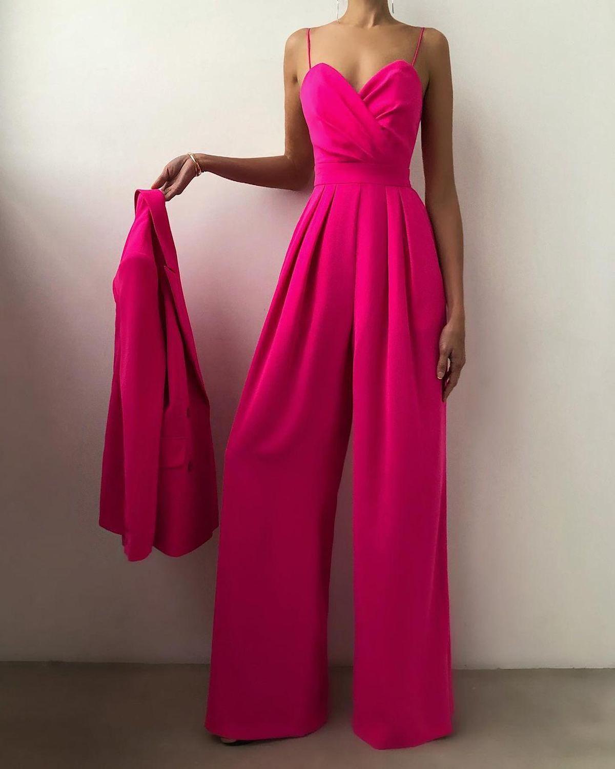 Dames Hoge Taille Spaghettiband Jumpsuit - Harlett