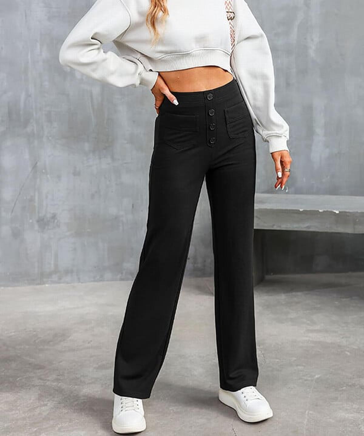 Dames Hoge Taille Wijde Broek - Harlett