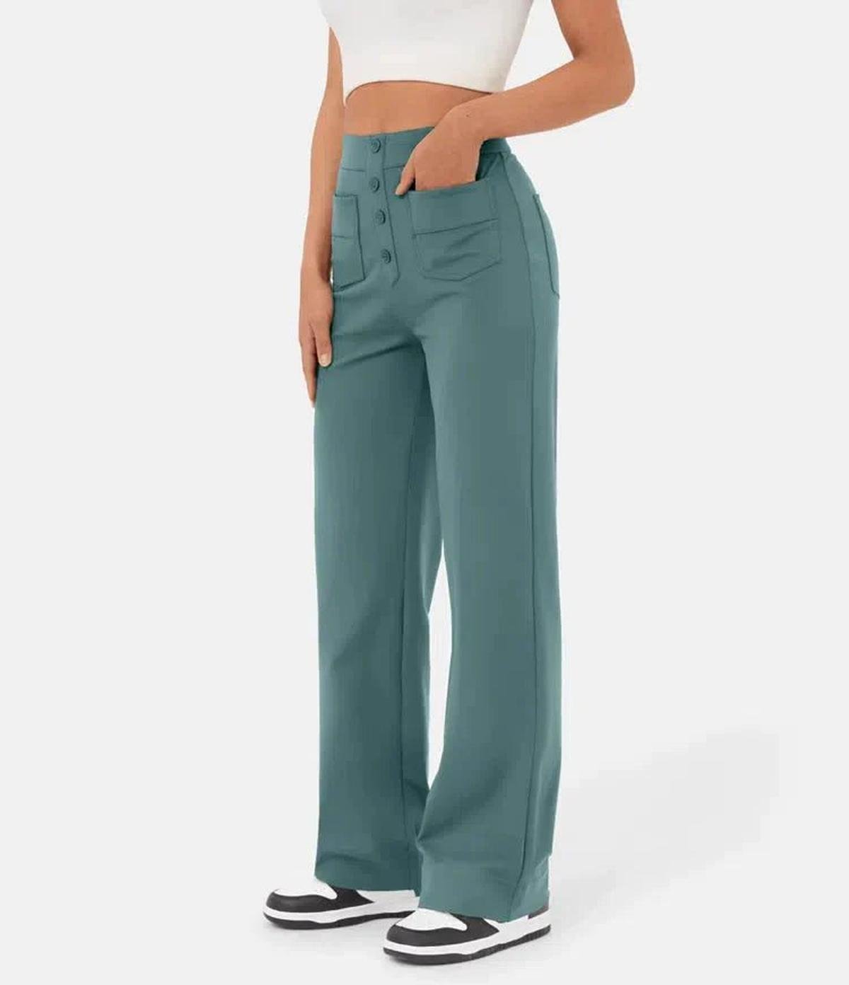 Dames Hoge Taille Wijde Broek - Harlett