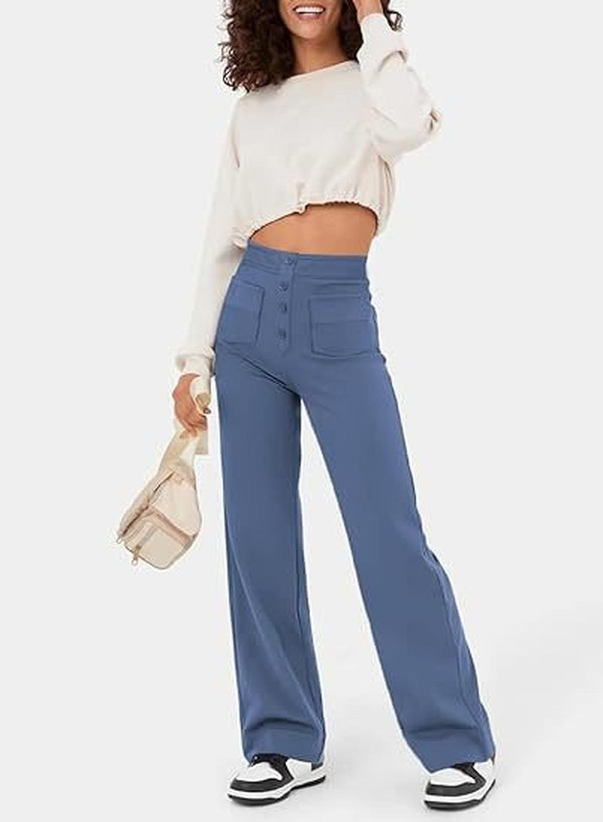 Dames Hoge Taille Wijde Broek - Harlett