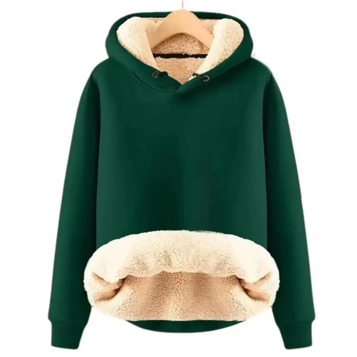 Dames Hoodie Met Fleece Voering En Verstelbare Capuchon Voor Koude Dagen - Harlett