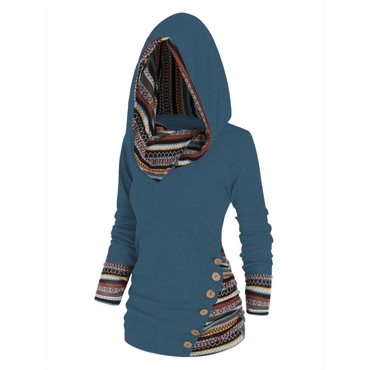 Dames Hoodie Met Tribal Patroon Comfortabele Stijl - Harlett