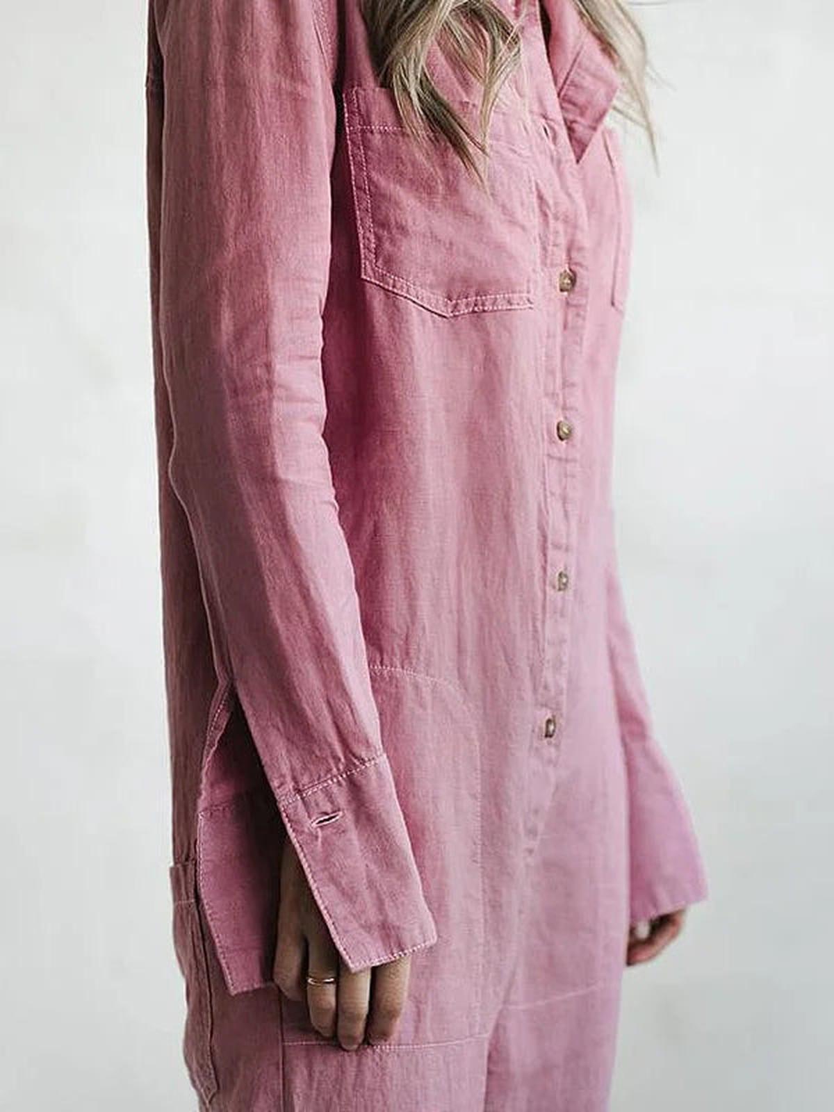 Dames Jumpsuit met Ontspannen Pasvorm en Knopsluiting - Harlett