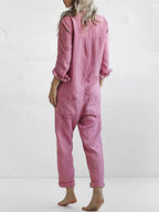 Dames Jumpsuit met Ontspannen Pasvorm en Knopsluiting - Harlett