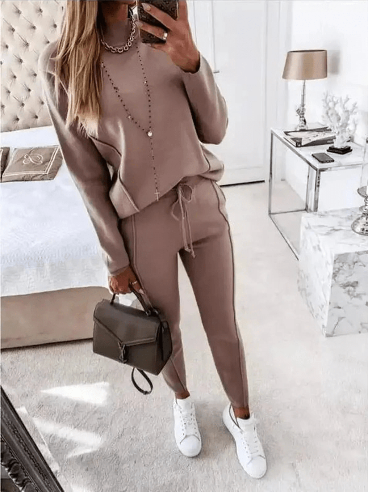 Dames Katoenmix Relaxed Fit Trainingsset - Harlett