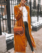 Dames Lange Fluwelen Duster Vest - Harlett