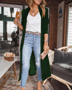 Dames Lange Fluwelen Duster Vest - Harlett