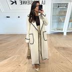Dames Lange Winterjas Met Contrast Design - Harlett