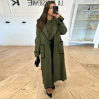 Dames Lange Winterjas Met Contrast Design - Harlett