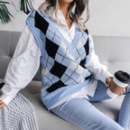 Dames Mouwloos Geruit Vest Top Voor Laagjes Draagcomfort - Harlett
