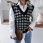 Dames Mouwloos Geruit Vest Top Voor Laagjes Draagcomfort - Harlett
