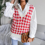 Dames Mouwloos Geruit Vest Top Voor Laagjes Draagcomfort - Harlett