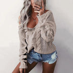 Dames Oversized Gebreide Trui Met V - Hals - Harlett