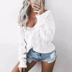 Dames Oversized Gebreide Trui Met V - Hals - Harlett