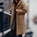 Dames Oversized Teddy Fleece Jas Met Capuchon - Harlett