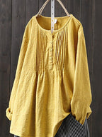 Dames Retro Katoen en Linnen Casual Shirt - Harlett