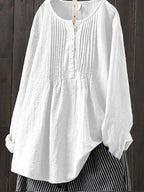 Dames Retro Katoen en Linnen Casual Shirt - Harlett