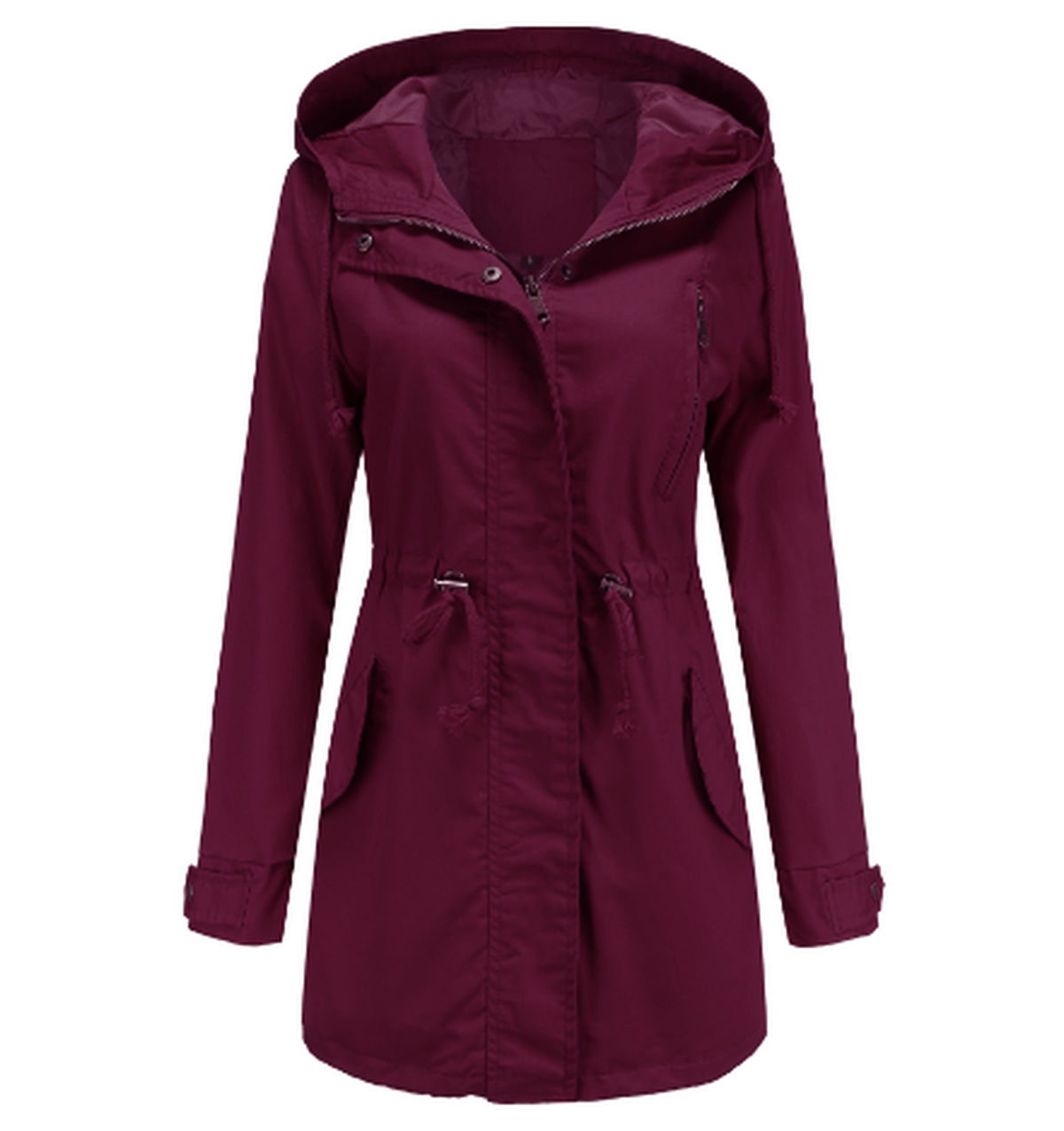 Dames Winddichte Jas met Verstelbare Capuchon en Zakken - Harlett