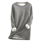 Dames Winter Fleece Trui Met Zachte Voering En Ronde Halslijn - Harlett