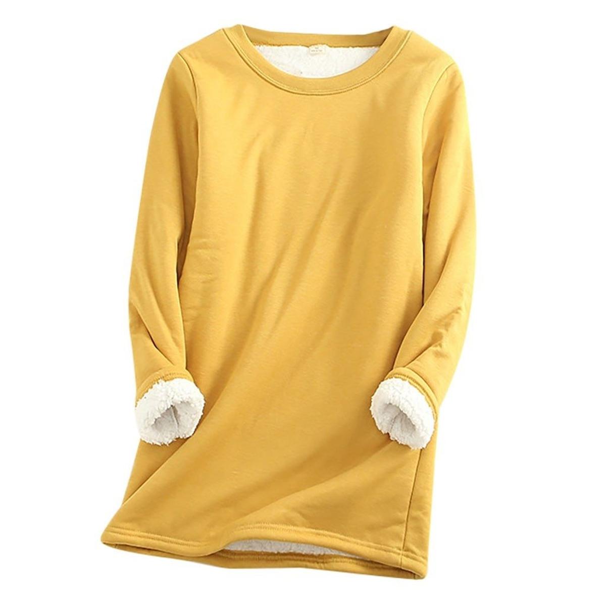 Dames Winter Fleece Trui Met Zachte Voering En Ronde Halslijn - Harlett