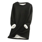 Dames Winter Fleece Trui Met Zachte Voering En Ronde Halslijn - Harlett