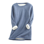 Dames Winter Fleece Trui Met Zachte Voering En Ronde Halslijn - Harlett