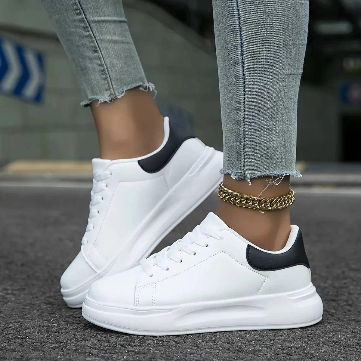 Dames Witte Leren Orthopedische Sneakers – Lichtgewicht en Ondersteunend - Harlett