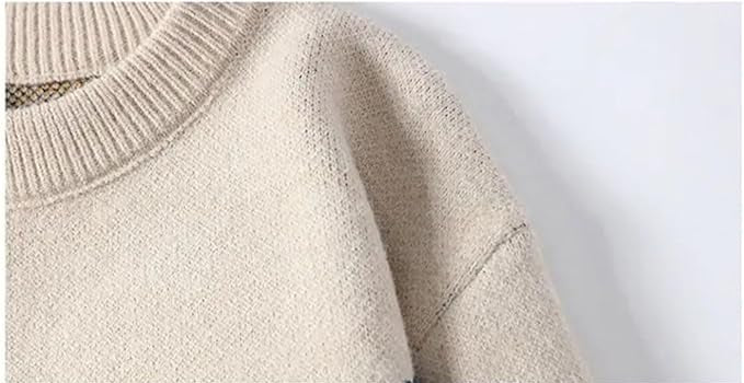 Dikke Katoenen Gebreide Ronde Hals Trui Voor Heren - Harlett