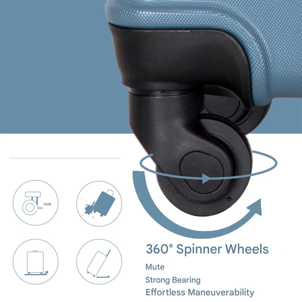 Drie - Delige Blauwe ABS Harde Kofferset Met TSA Slot En 360° Spinner Wielen - Harlett