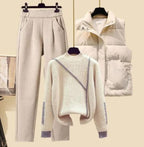 Drie - Delige Herfst/Winter Set Voor Vrouwen: Broeken, Gilet En Trui - Harlett