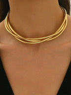 Drie - laags vergulde chokerketting - Harlett