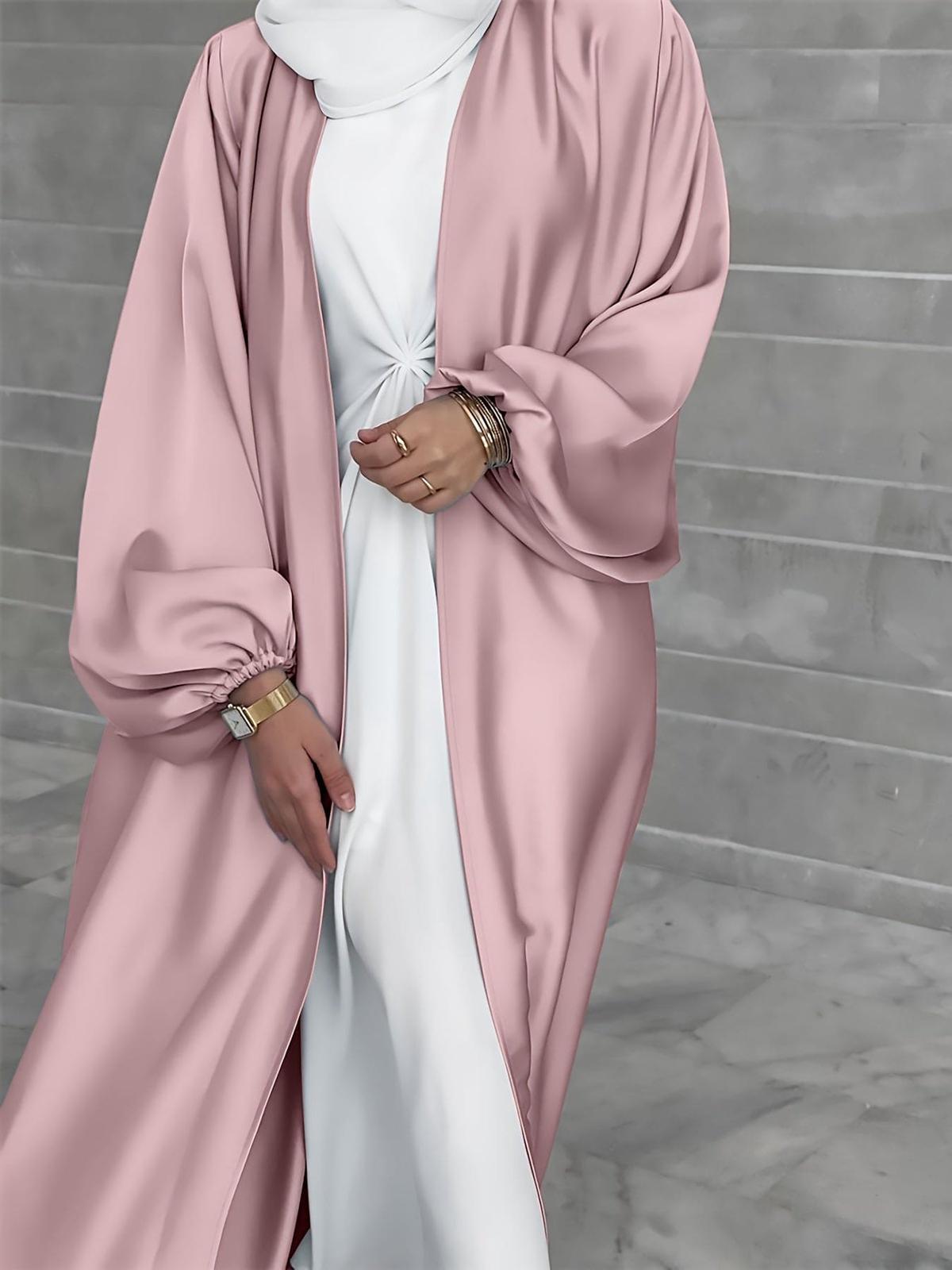 Elegante Abaya Maxi Jurk Met Lantaarnmouwen En Flatterende Riem - Harlett