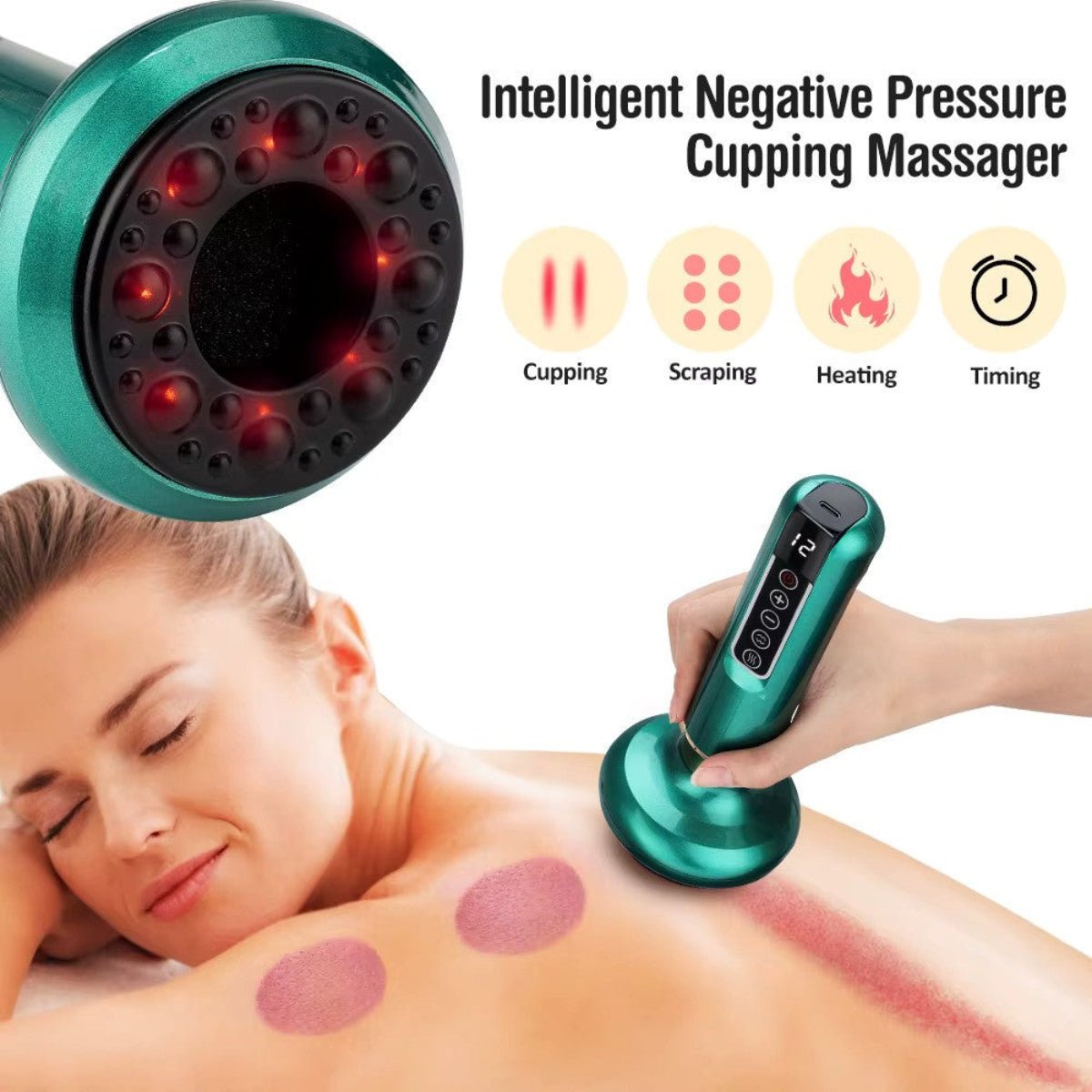 Elektrische Cupping Anti - Cellulite Massager Met 12 Instelbare Intensiteitsniveaus - Harlett