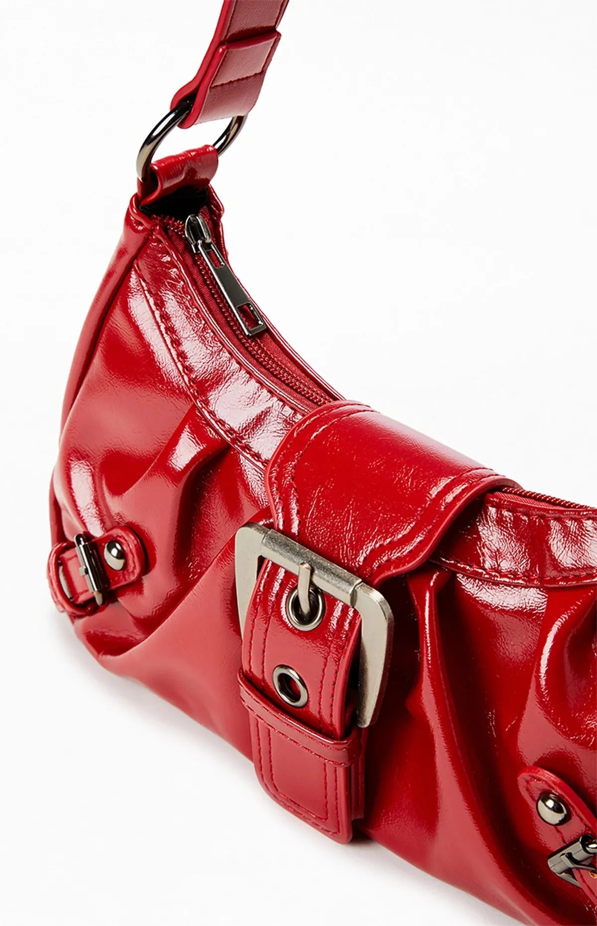 Faux Leren Schoudertas met Voorste Gesp - Harlett