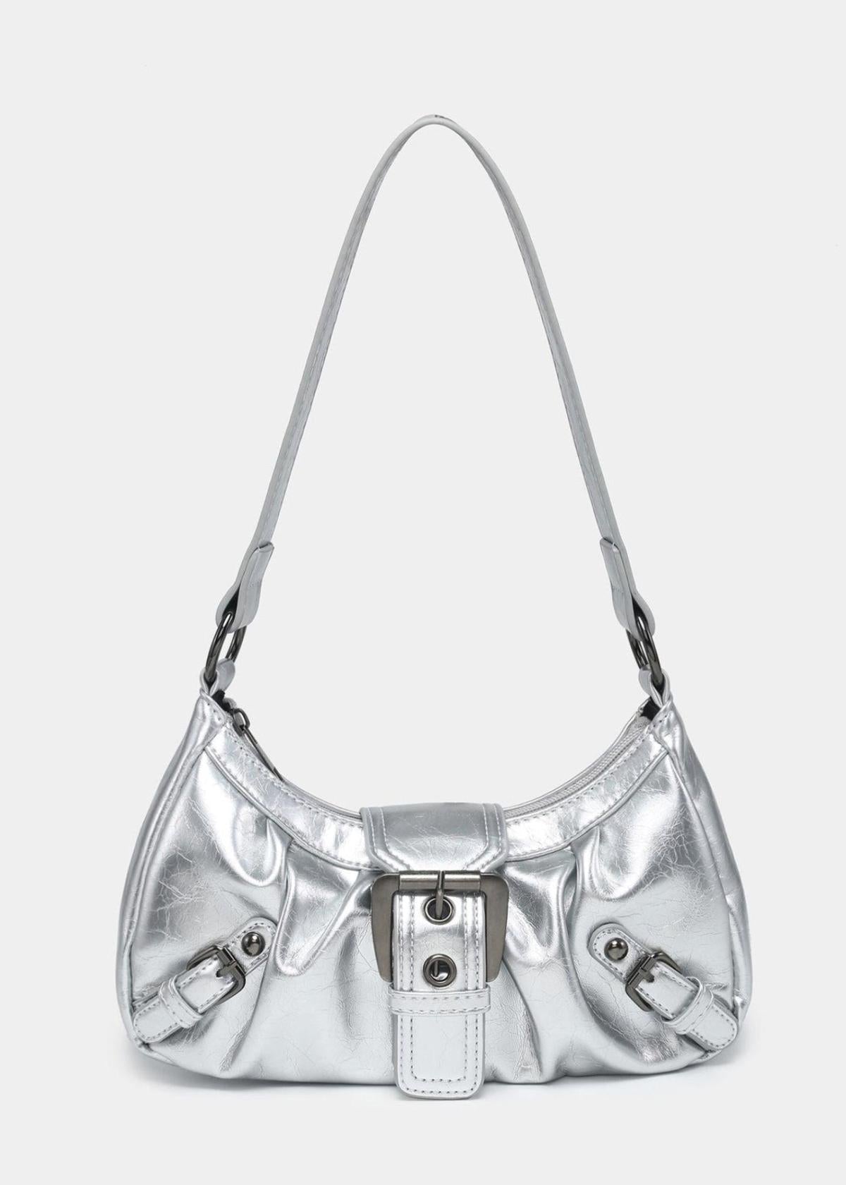 Faux Leren Schoudertas met Voorste Gesp - Harlett