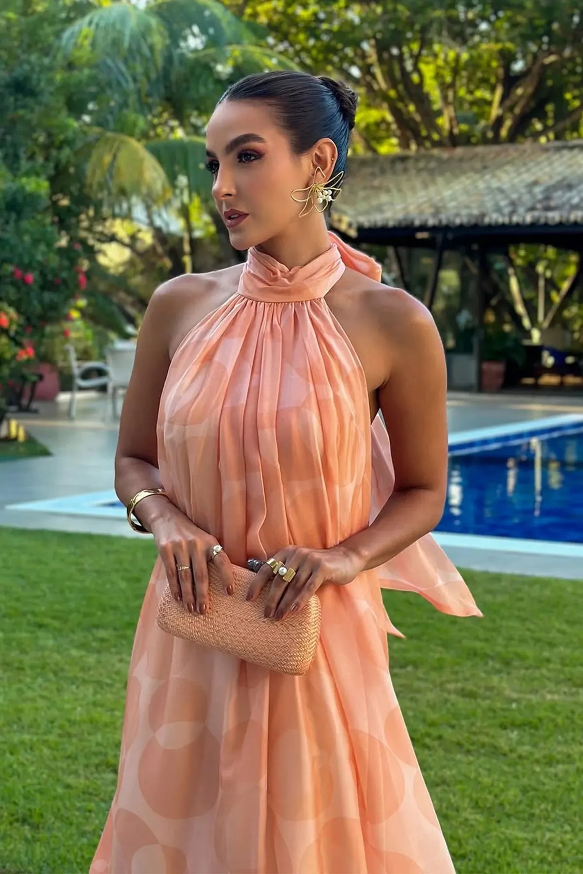 Geprinte Halter Maxi Jurk - Harlett