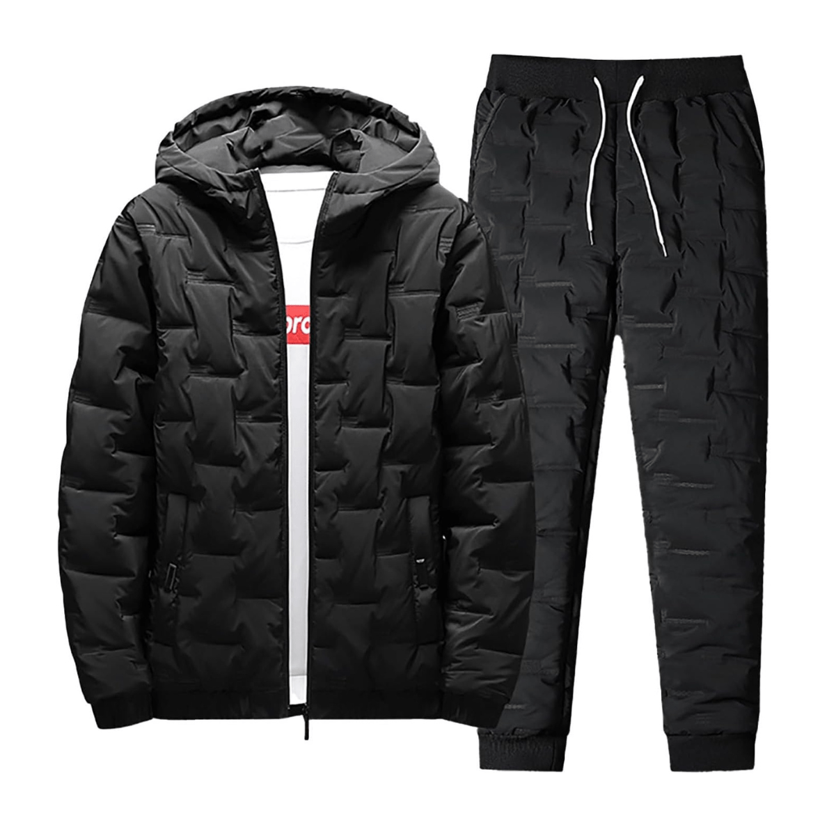 Gewatteerde Hoodie Tweedelige Trainingsset voor Mannen - Harlett