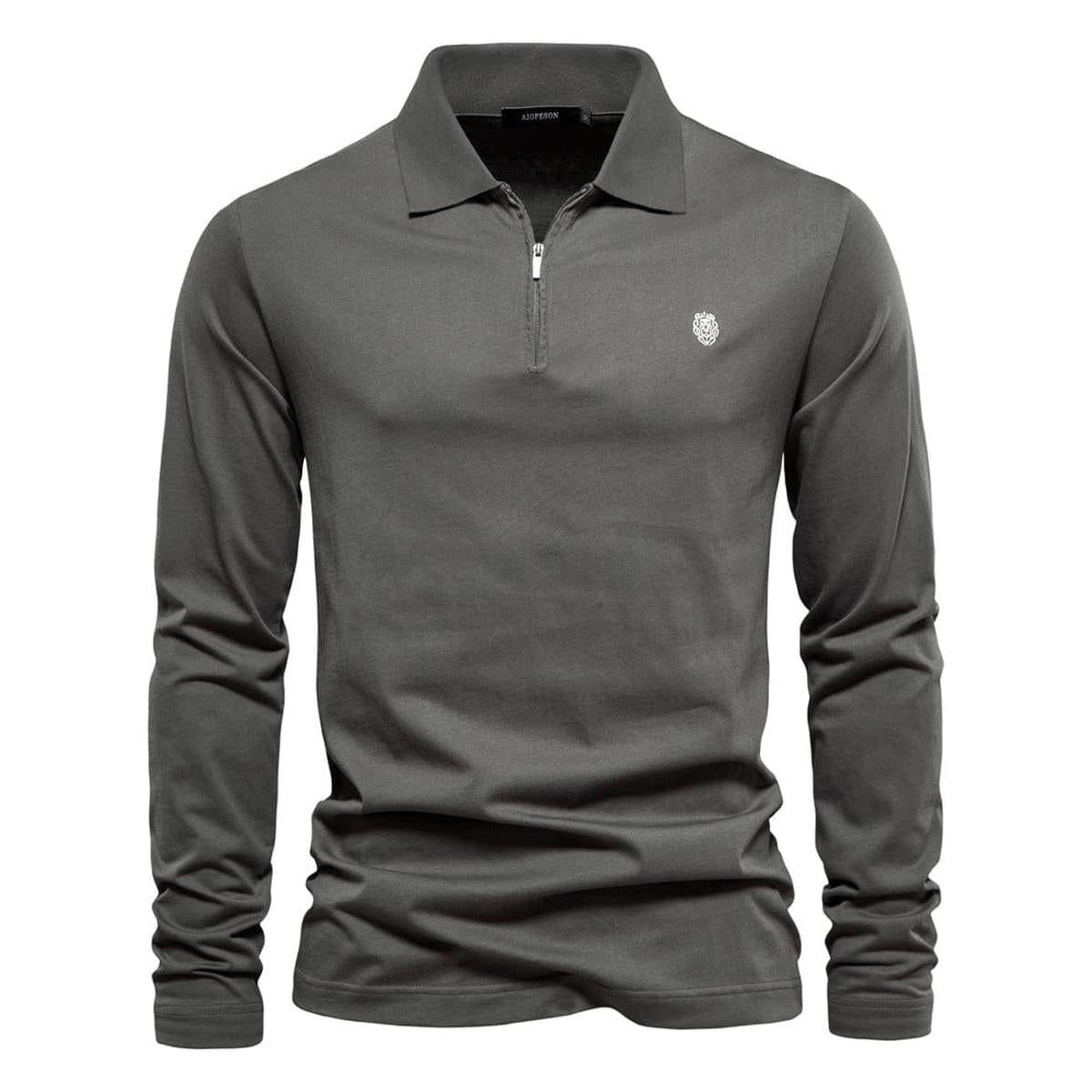 Half - Zip Polo Shirt Met Lange Mouwen En Gestructureerde Kraag Voor Mannen - Harlett