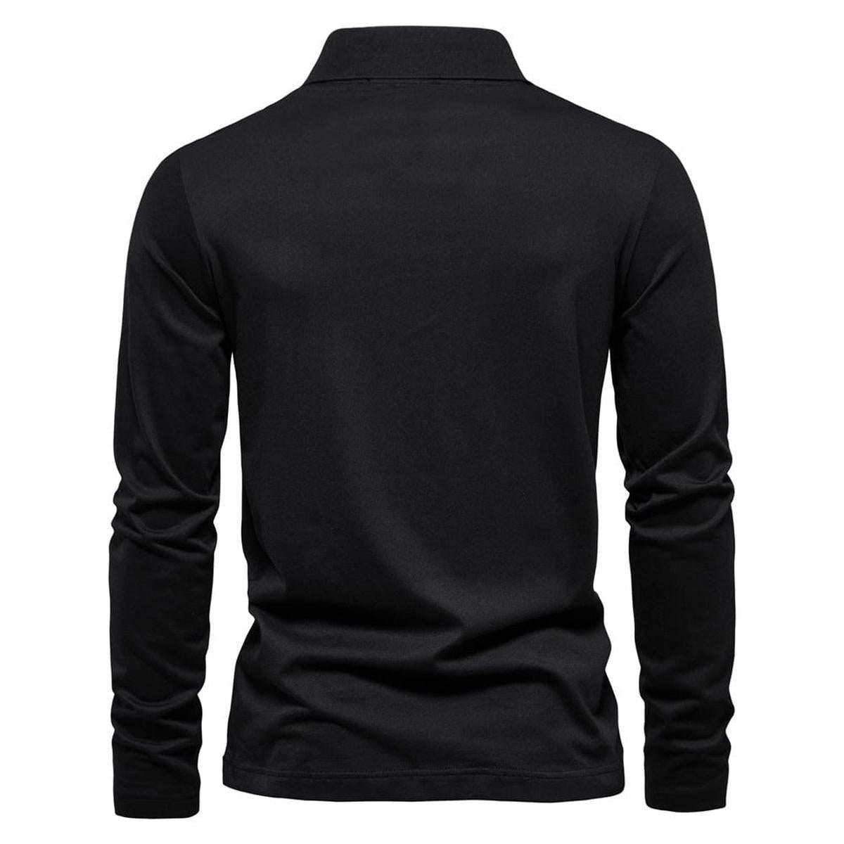 Half - Zip Polo Shirt Met Lange Mouwen En Gestructureerde Kraag Voor Mannen - Harlett
