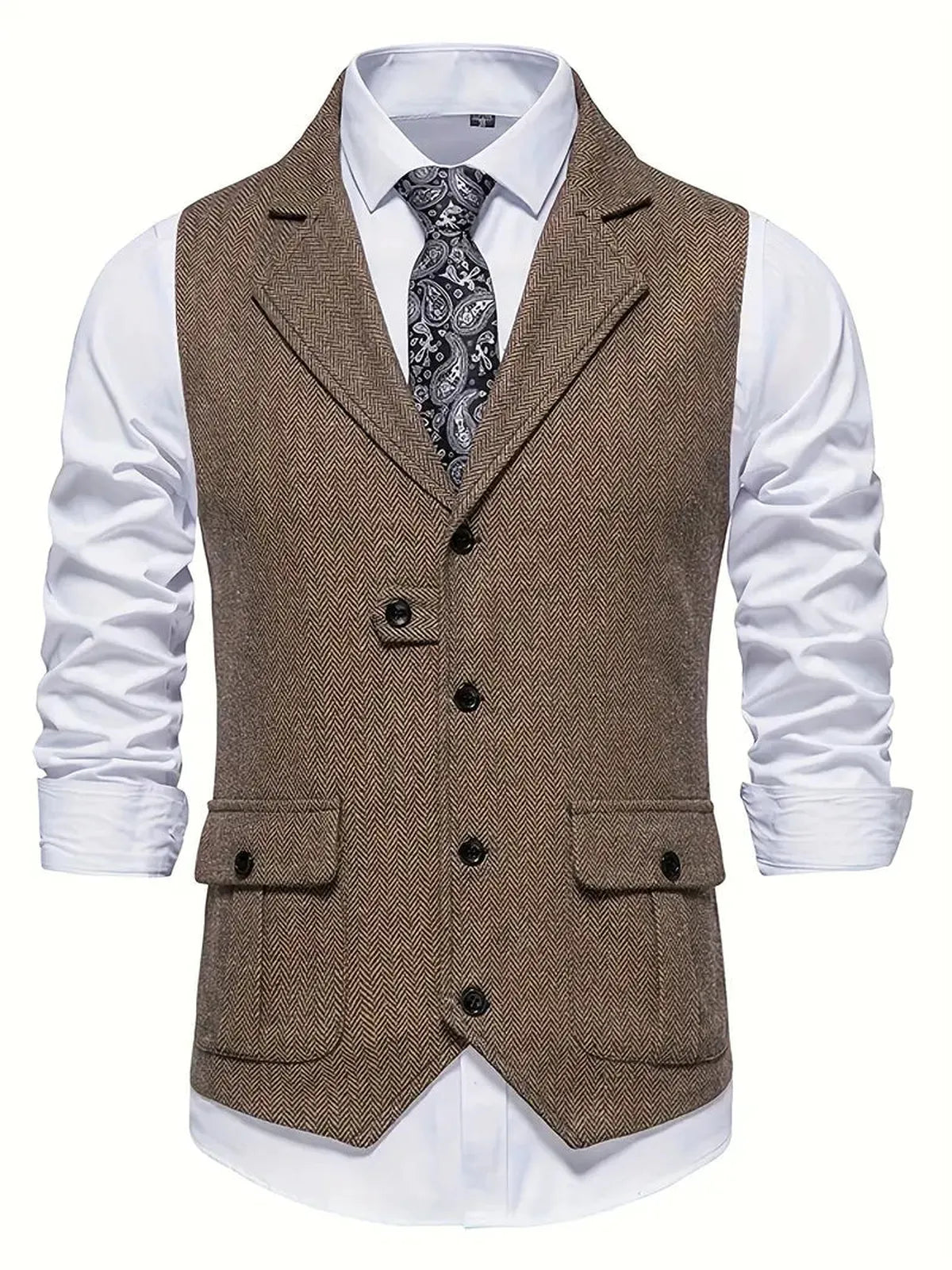 Heren Haringbone Enkelvoudige Blazer - Harlett