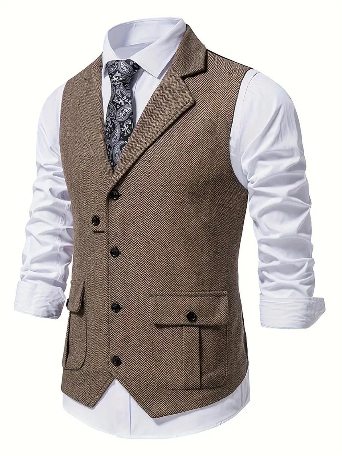 Heren Haringbone Enkelvoudige Blazer - Harlett