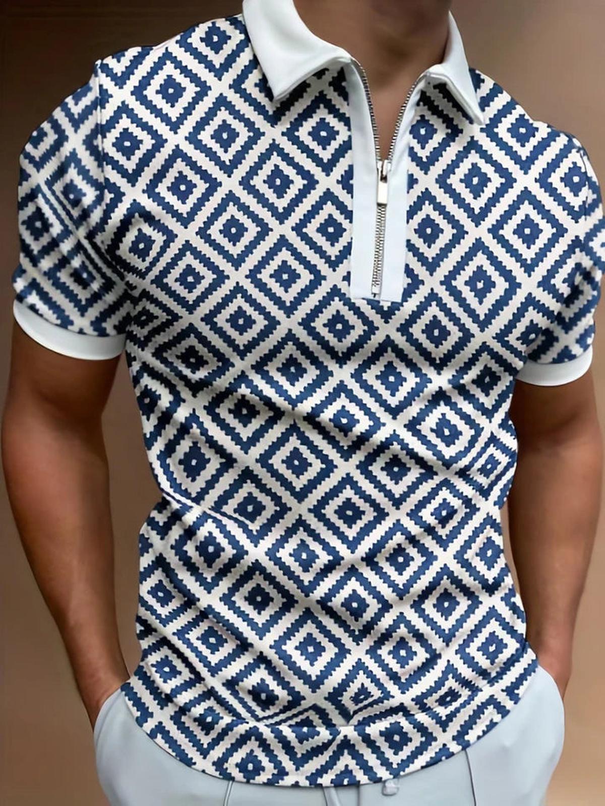 Heren Korte Mouwen Polo Shirt Met Ritssluiting - Harlett