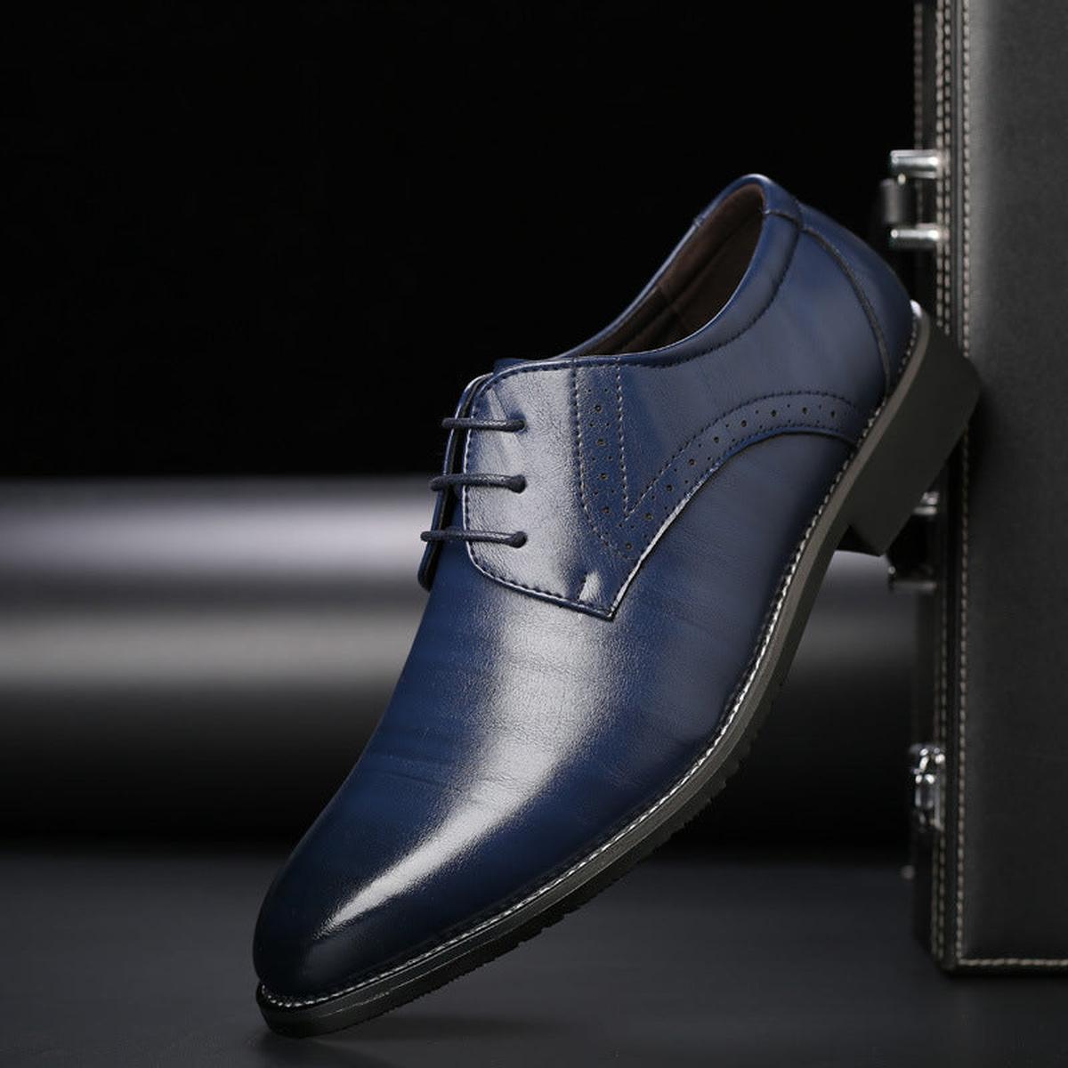 Heren Leren Veterschoenen met Brogue Details - Harlett