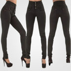 Hoge Taille Comfortabele En Elastische Slim - Fit Jeans - Harlett
