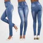 Hoge Taille Comfortabele En Elastische Slim - Fit Jeans - Harlett
