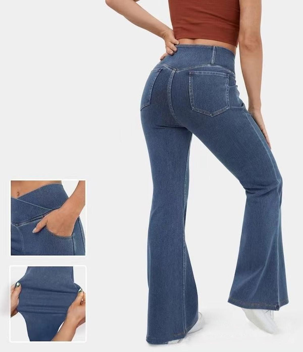 Hoge Taille Flared Stretch Denim Jeans Voor Vrouwen - Harlett