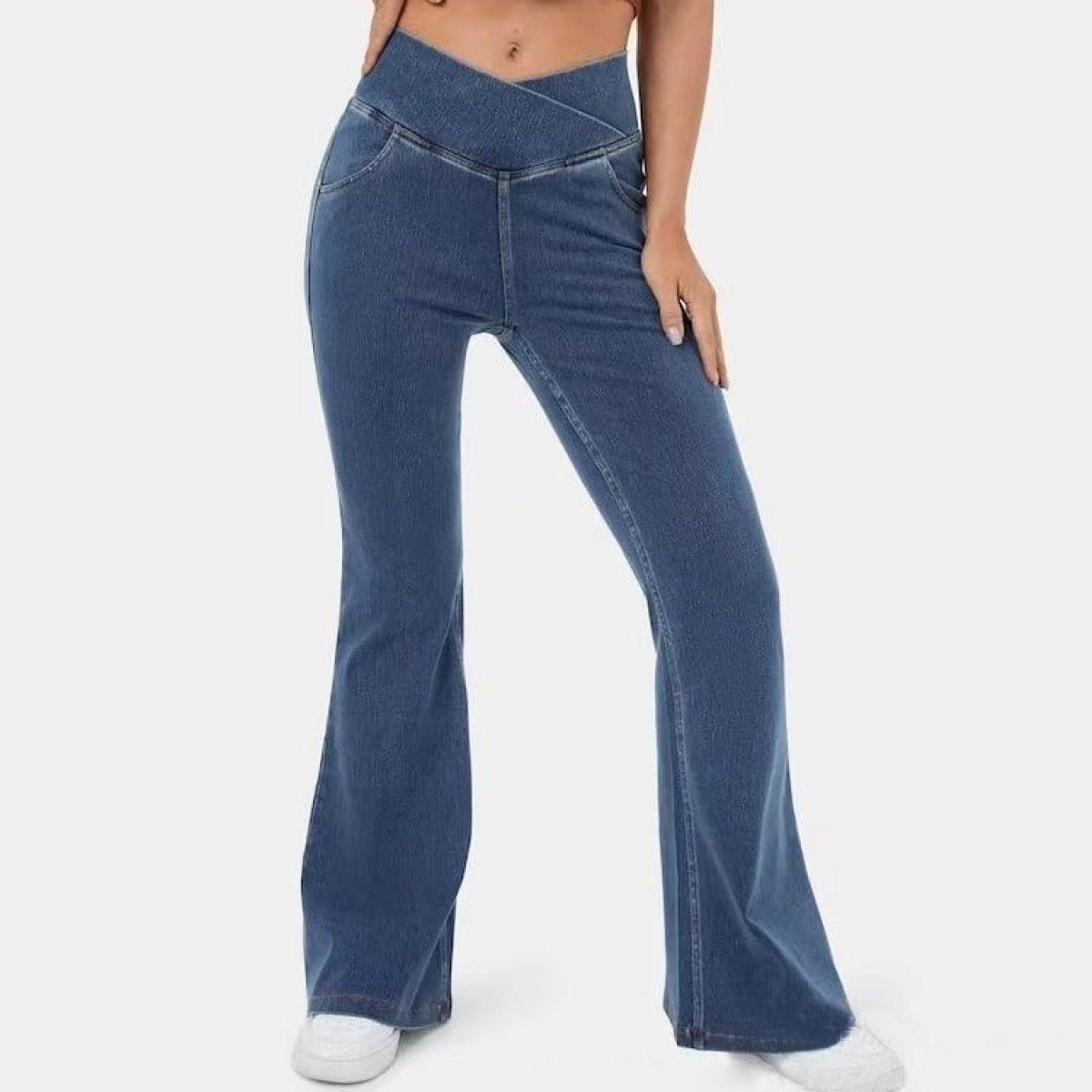 Hoge Taille Flared Stretch Denim Jeans Voor Vrouwen - Harlett